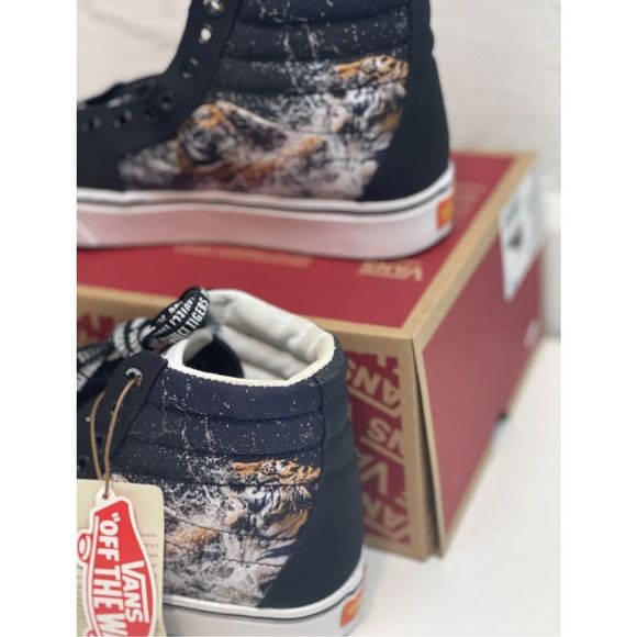 Vans Sneakers Sk8 Hi Comfycush Discovery Channel Project Cats Tigers Mens 10 New - Picture 4 of 12